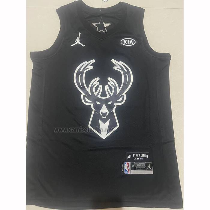 Camiseta All Star 2018 Milwaukee Bucks Giannis Antetokounmpo NO 34 Negro